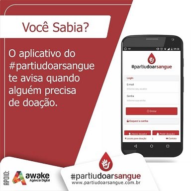 App DOAÇÃO DE SANGUE #partiudoarsangue