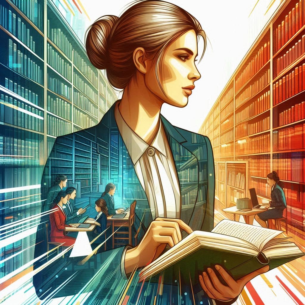 SYNtonize! imagem de uma mulher segurando um livro em uma biblioteca em busca de resolver problemas